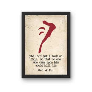 Póster sin marco de Mark of Cain Supernatural A5 A4 A3, decoración de pared, caza de monstruos de fantasía, God Sam & Dean Winchesters Geek Fan Merch