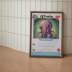 BabyMon Cthulu Poster senza cornice, Nuovo stile anime CCG Cards Trading, Gaming Nerd Geek Home Wall Art Decor, Collezione di carte TCG fatte in casa