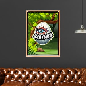 BabyMon Poster senza cornice, Sci Fi God Monster Creatures Anime Style CCG TCG Card Collect Trading, Gaming Nerd Geek Home Wall Art Decor