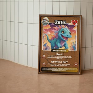 BabyMon Zilla Poster senza cornice, Sci Fi Godzilla Monster Anime Style CCG TCG Card Collect Trading, Gaming Nerd Geek Home Wall Art Decor