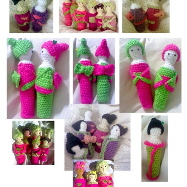 Crocheted Lady Kokeshi Dolls Pattern