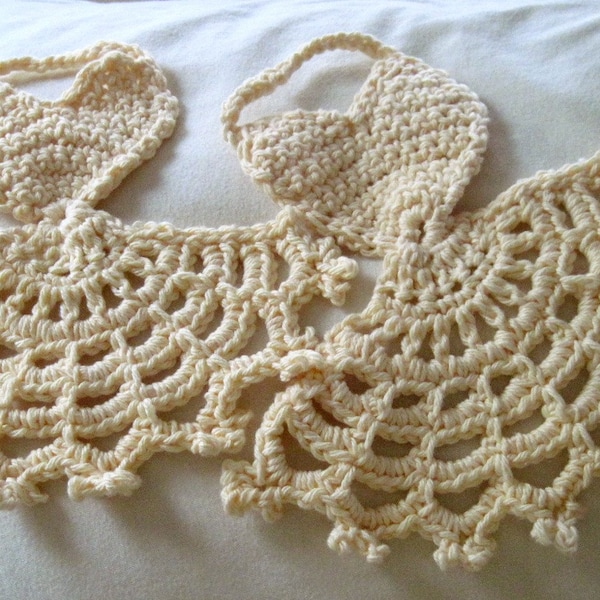 Heart Pinafore Dishcloth Crochet Pattern