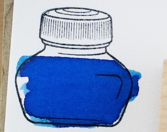 Ink Bottle Rubber Stamp