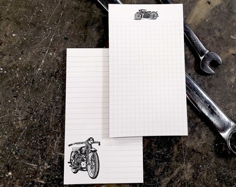 Moto Pad (Vintage Motorcycle / Biker Letterpress Fountain Pen Friendly Notepad)