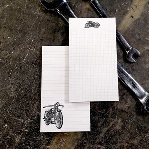 Moto Pad (Vintage Motorcycle / Biker Letterpress Fountain Pen Friendly Notepad)