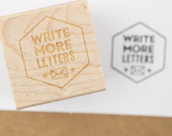 Write More Letters (WPA Style) Rubber Stamp