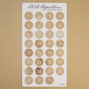 Stickervel datumstippen - kraft (24-017)