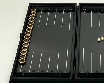 Luxury Carbon&Glass Backgammon Board Game 61cm (24"), Premium Tabletop Game, Gift for Friends and Business Partner