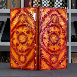 Wooden Backgammon Set, Carving Under Glass Technology, Backgammon Board, Gift for Birthday, Exclusive Gift, Wood&Glass Backgammon Game Board