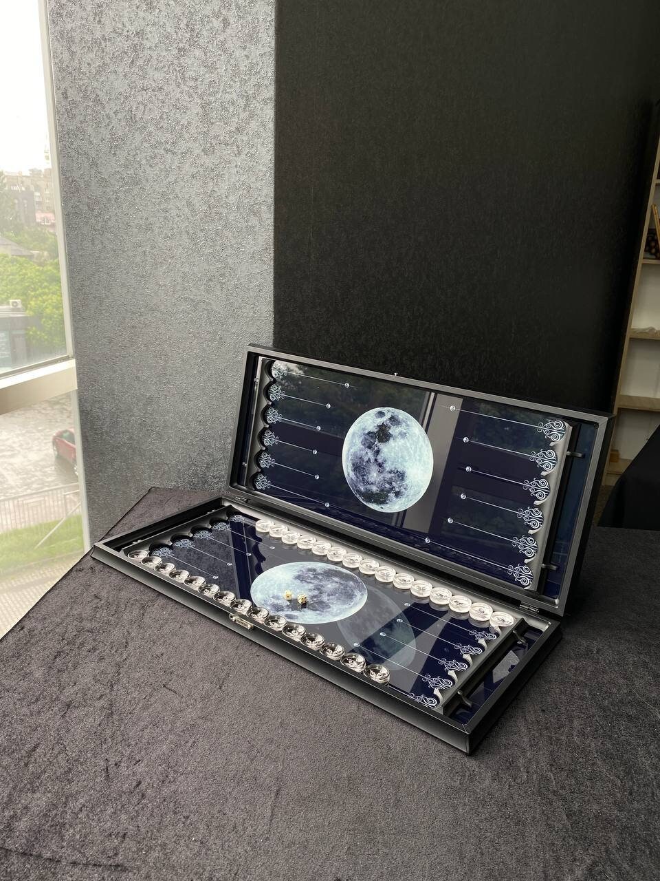 Glass Backgammon Glass Backgammon Set, Game Board LION Desigh, Exclusive Backgammon ...