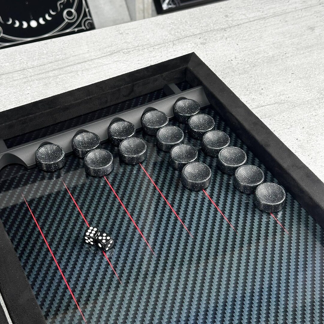 Glass Backgammon Carbon&tempered Glass Backgammon Set, Game Board, Tabletop Game, Large ...