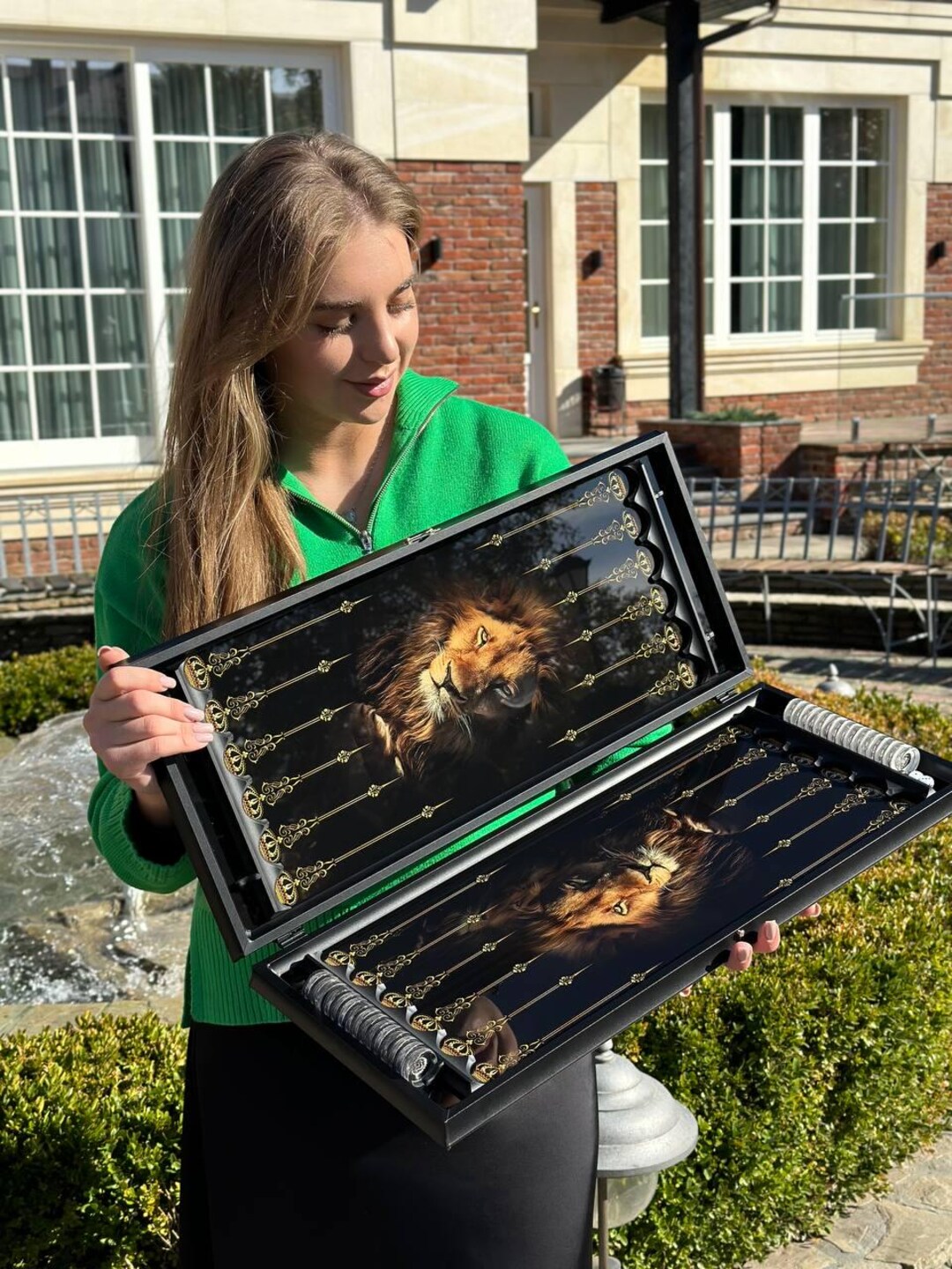 Glass Backgammon Tempered Glass Backgammon Set, Game Board Lion Design, Gift Idea for ...