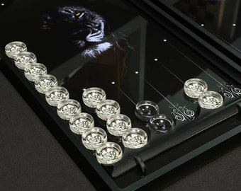 Large Tempered Glass Backgammon Set 61cm (24"), Game Board Lion, Gift for Him, Family, Tabletop Game, Friends Gift