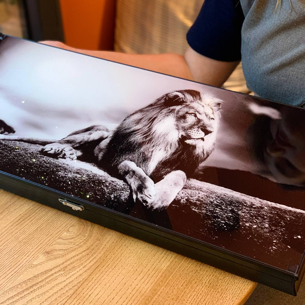 Superbe Ensemble De Backgammon En Verre Trempé Design Lion – Jeu De Société Luxe, Cadeau Original Pour Homme