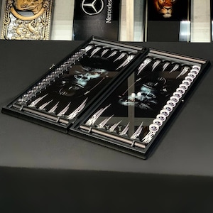 Tempered Glass Backgammon Set, Game Board MONKEY Gorilla Desigh, Custom Backgammon, Tabletop Game Home Decor, Family & Friends Gift