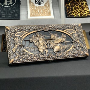 Handcrafted Wooden Backgammon Set Stylized with Medieval Army, Game Board, Wood Home Decor, Unique Design, Epoxy Resin Chips