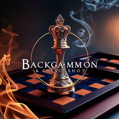 Grande planche de backgammon en verre trempé et bois, motif