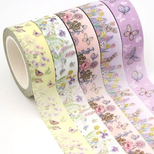 Floral Washi Tape for Journal, Planner, and Scrapbook, Decorative Tape, Masking Tape