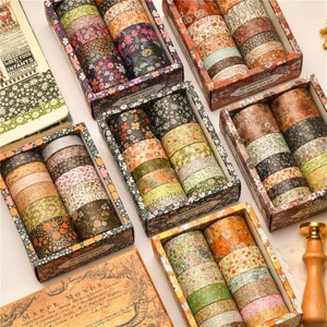Aesthetic Washi Tape Set of 12 Floral Washi Tape Journal, Planner, and Scrapbook, Decorative Tape, Masking Tape