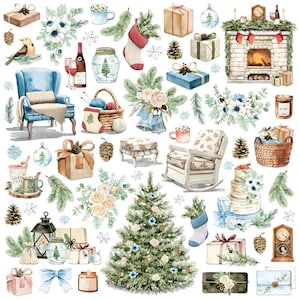Vintage Winter Sticker Pack Scrapbooking Decorative Stickers Holiday Journaling Winter Aesthetic