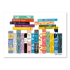 Paquete de 8 tarjetas de felicitación - Ideal Bookshelf 1190: Jane Austen