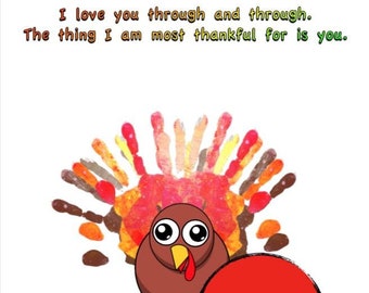 Lavoretto con le impronte delle mani per il Ringraziamento, Lavoretto per neonati/bambini piccoli, Tacchino, Grazie per te, Ricordo stampabile fai da te