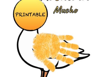 Lavoretto con l'impronta della mano dell'oca, lavoretto per neonati/bambini piccoli, Me Gustas Mucho, spagnolo, ricordo stampabile fai da te