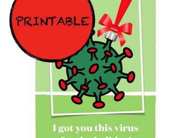 Divertente biglietto di auguri di Natale, stampabile, siamo malati, buon Natale, per i genitori da bambini, per i familiari da persone con bambini