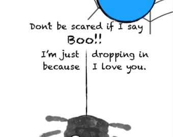 Lavoretto con impronta di ragno, lavoretto per neonati/bambini piccoli, Halloween, ricordo stampabile fai da te