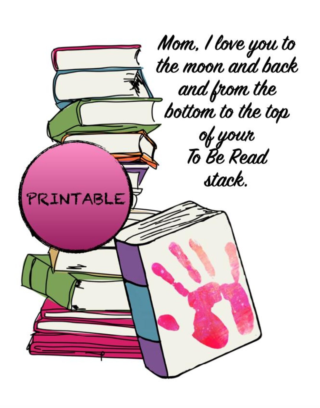 Reader Handprint/fingerprint Heart Craft, Baby/toddler Craft, Mom, Book ...