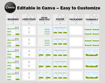 Portfolio Template | 38-Page Editable Portfolio | Customizable Illustrator & PDF | Digital Download for Designers