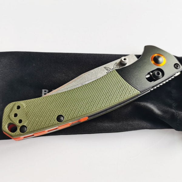 Green Handle White Blade/Mini Curved River Folding Knife/Personalized Gifts