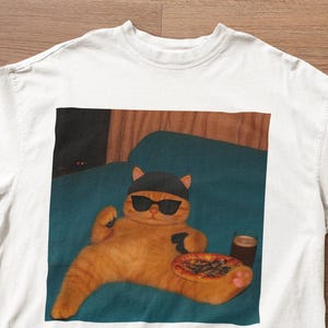 Vintage shirt grappige kat, shirt grappige kat meme, sarcastische tshirt, oversized uniseks shirt, grappige kat meme tee-retro grappige dieren graphic tee