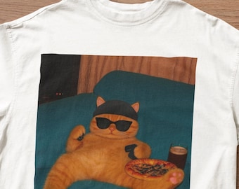 Camiseta vintage de gato divertido, camiseta con meme de gato divertido, camiseta sarcástica, camiseta unisex de gran tamaño, camiseta con meme de gato divertido - Camiseta gráfica retro de animales divertidos