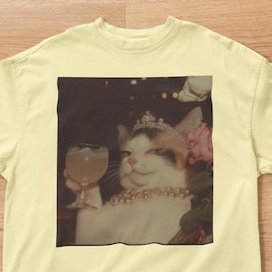 Vintage shirt grappige kat, shirt grappige kat meme, sarcastische tshirt, oversized uniseks shirt, grappige kat meme tee-retro grappige dieren graphic tee
