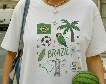 Brazil  tshirt-Brasil Crop Top- Brazil Baby Tee -Brazil Jersey, Soccer Baby Tee- 2000s Clothing, Brazilian Shirt, Brasil Top,Brasil Baby Tee