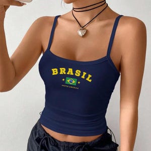 Angel Baby Y2K Brazil Tank Top - Brazil Baby Tee, 90s 2000s Clothing, Brasil Tank, Brasil Top, Brazil Jersey, Y2K Tank Top, Brazil Y2K Shirt