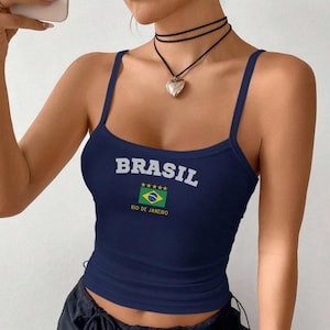 Angel Baby Y2K Brazil Tank Top - Brazil Baby Tee, 90s 2000s Clothing, Brasil Tank, Brasil Top, Brazil Jersey, Y2K Tank Top, Brazil Y2K Shirt