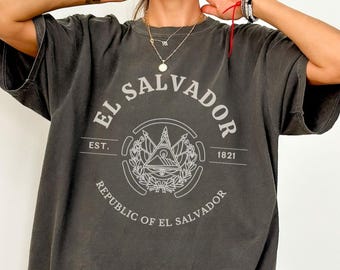 Tshirt unisex El Salvador-El Salvador Jersey-El Salvador Baby Tee, koszula El Salvador-Flaga Salwadoru-prezent Salwadoru-Top Salwadoru