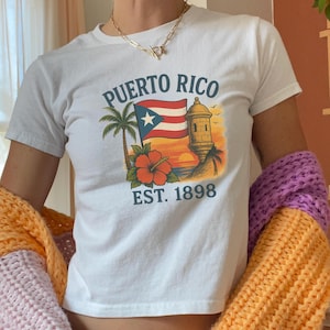 Puerto Rico Y2k Jersey Top, Puerto Rico shirt-Soccer y2k vintage 2000s , Puerto Rico Baby Tee,  Puerto Rico Crop Top- Puerto Rico Tshirt