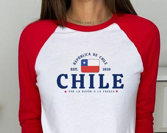 Chile Baseball Tee: Vintage Flag Unisex Shirt