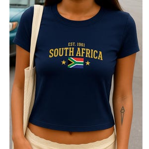 South Africa  Baby Tee, South Africa Crop Top, Vintage Flag Shirt, North African Tees, South Africa T-Shirt- South Africa flag-african shirt