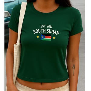 South Sudan Baby Tee- Sudan Crop Top, Vintage Flag Shirt, African Tees,South Sudan T-Shirt-South Sudan flag-african shirt-South Sudan  shirt