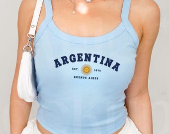 Camiseta Argentina con tirantes, camiseta Argentina, camiseta del orgullo argentino, camiseta de herencia latina