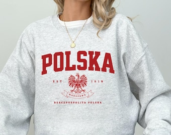 Polska Sweatshirt, Polen Shirt - Polen Hoodie - Polska Hemd, polnischer Pullover, polnische Geschenke, polnische Flagge - Reisegeschenkideen-polen Geschenke