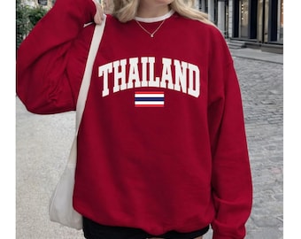 Thailand Flag Crewneck Sweatshirt, thailand gift-  Thai Pride Apparel