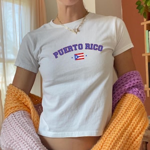 Puerto Rico Baby Tee, Puerto Rico Y2K T-Shirt, Puerto Rico, Puerto Rico Crop Tee, Vintage 2000s 90&#39;s Baby Tee, Puerto Rico Shirt