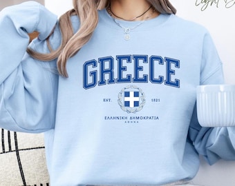 Greece Sweatshirt- greece souvenirs, Greece Tee, greek gift- Greece shirt- greek sweater- greek crewneck