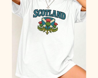 T-shirt Schotland Thistle - T-shirt vintage stijl, comfortkleuren