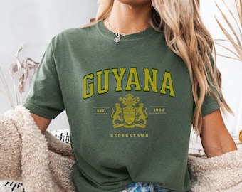 Vintage Guyana Flag Unisex Tee: Guyana Pride Shirt